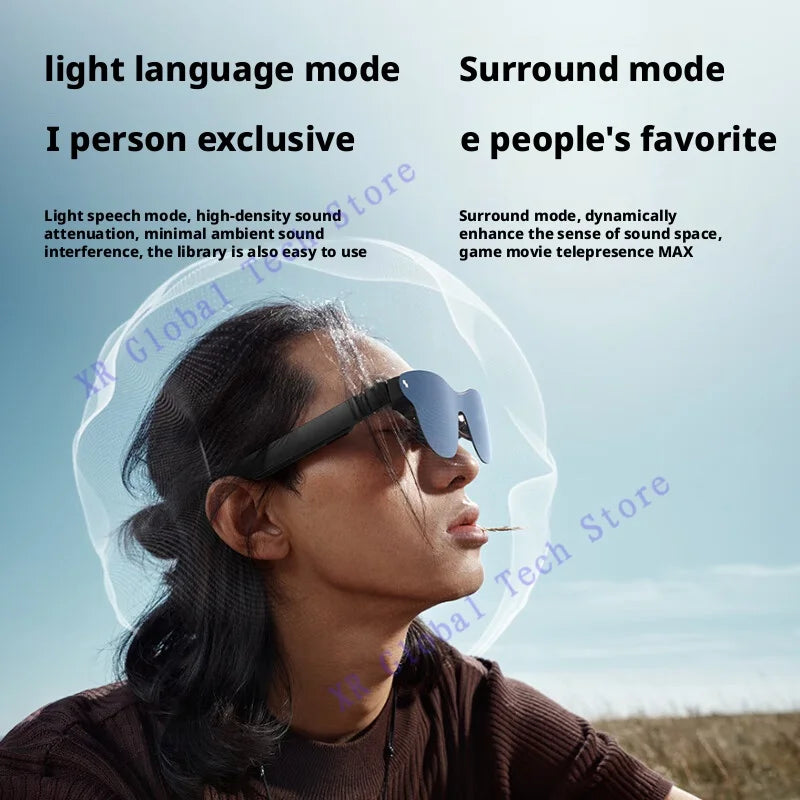 RayNeo Air 4 Pro smart AR glasses,Supports HDR10, 3840Hz, 4 speakers, 1200 nits,Micro-OLED dual-layer screen