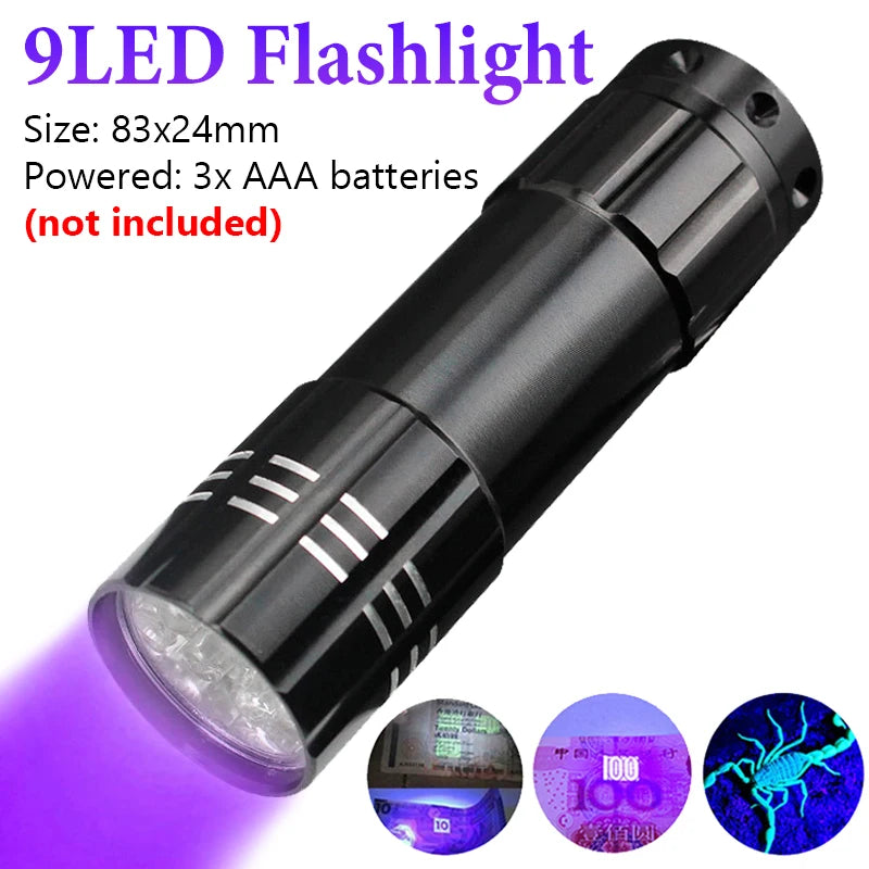 UV Flashlight Black Light Powerful Small Blacklight Flashlight UV Light