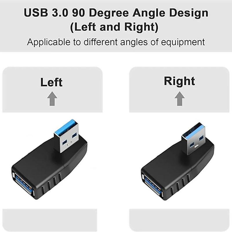 90° Angled USB 3.0 Adapter – Up/Down & Left/Right USB Extension Connector