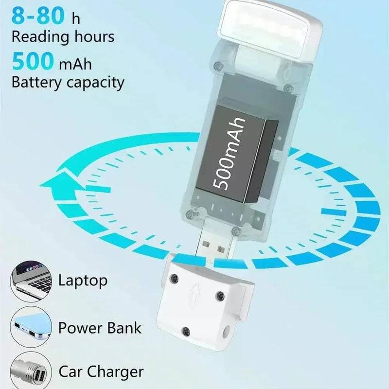 Rechargeable LED Clip-On Book Light – Portable Reading Light with Timer