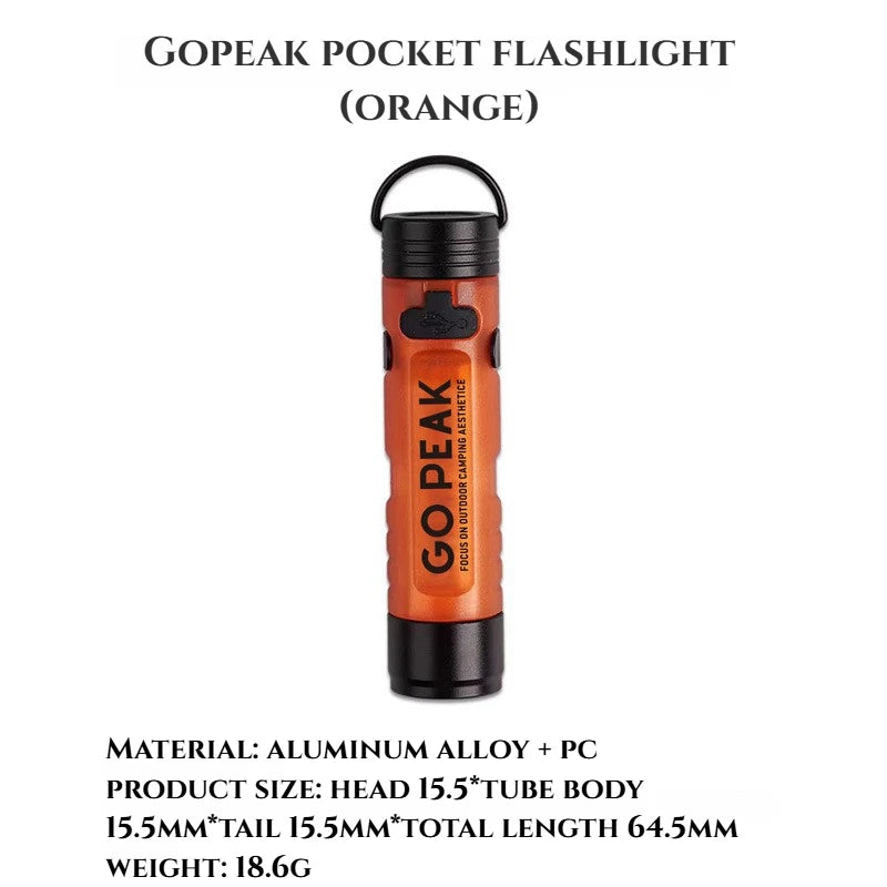 GOPEAK Mini LED Keychain Flashlight – USB Rechargeable Pocket Torch for Camping & Hiking