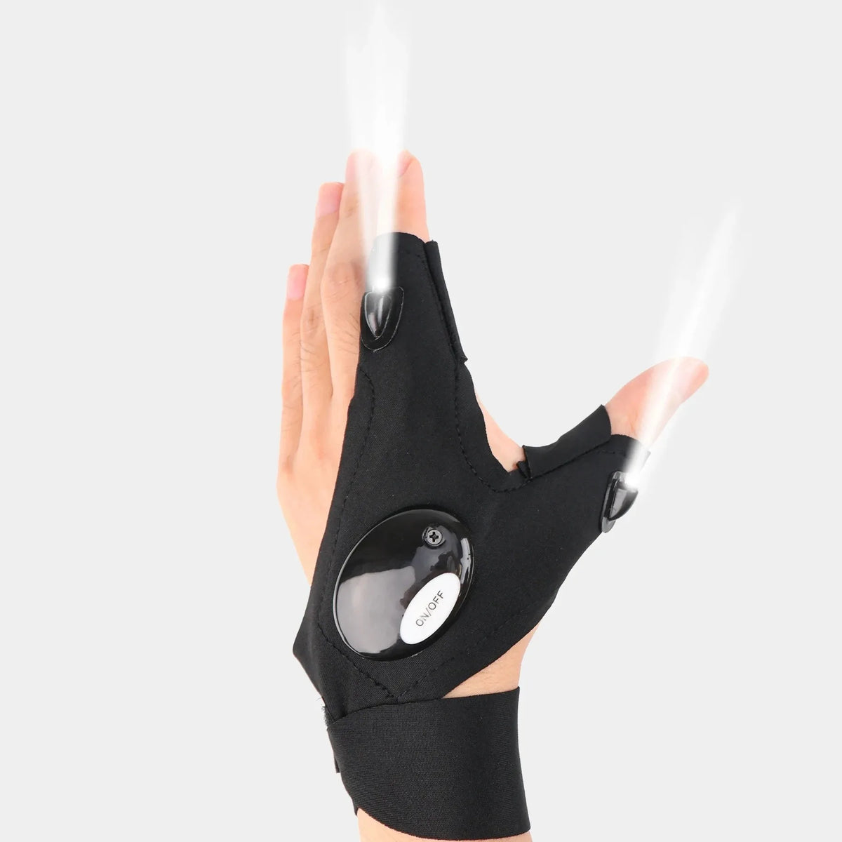 Hands-Free LED Flashlight Gloves – Waterproof Finger Light for Fishing, Camping & Repair