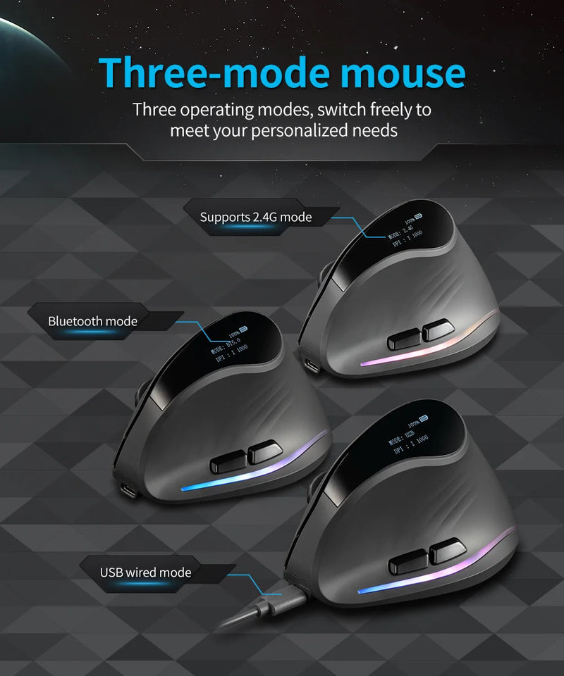 Lefon 2.4G Ergonomic Mouse Vertical Wireless Mouse Rechargeable Gaming Mice for PC Laptop MacOS Office F35C/F35B/F35 버티컬 마