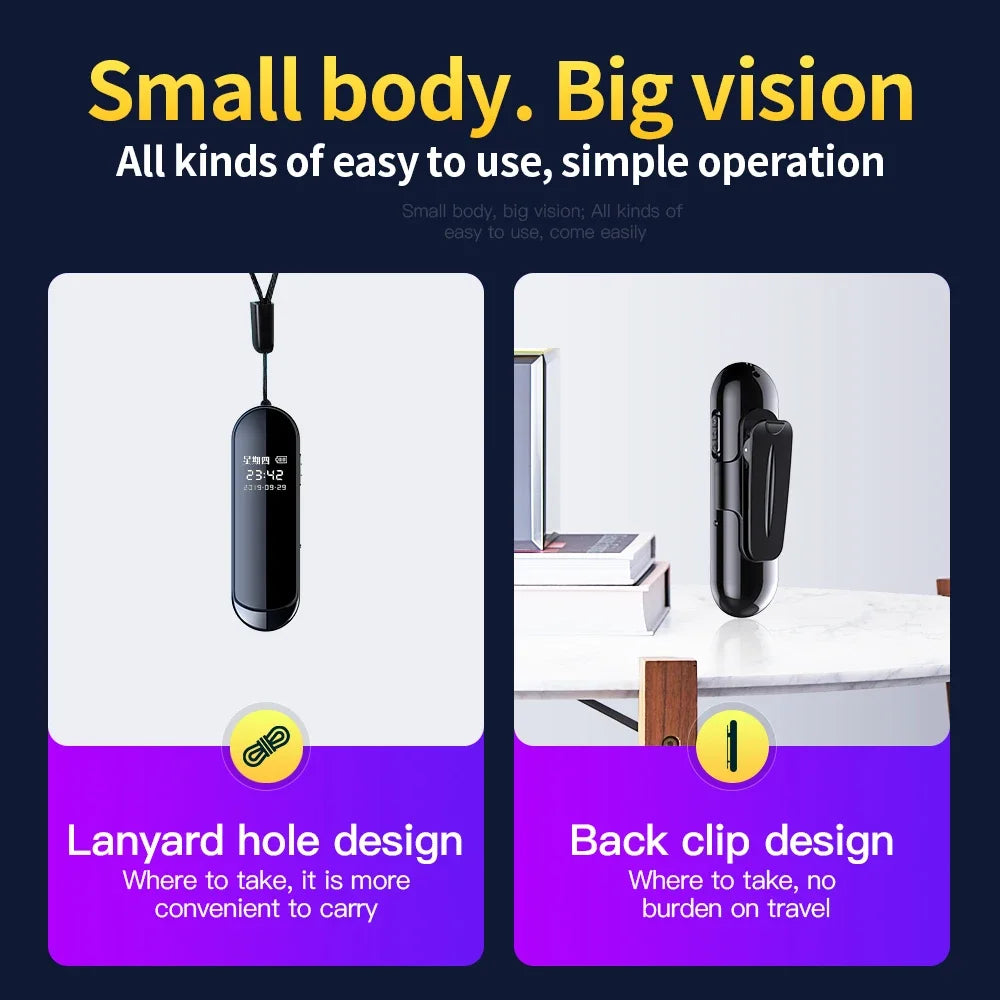 Portable Small Necklace Camera Oculta Wide View Angle  1080P