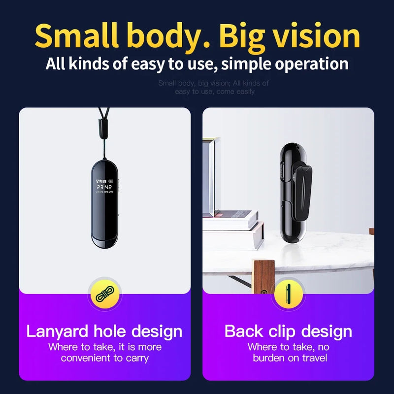 Portable Small Necklace Camera Oculta Wide View Angle  1080P